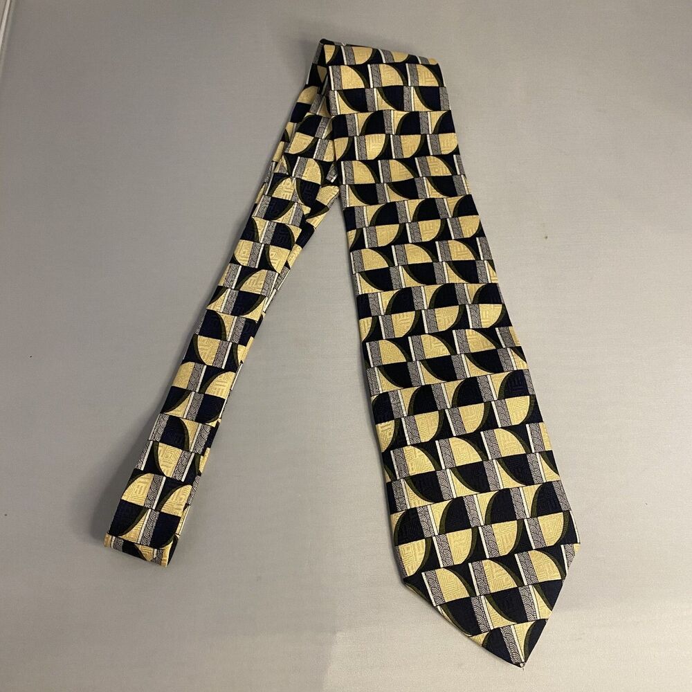 #7963 HONORS BLUE GOLD SILK TIE 3.75 X 57